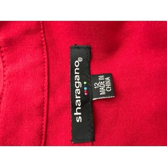 Shargano Red Utility Dress With Gold Tone Hardware Size 12 - Picture 9 of 11